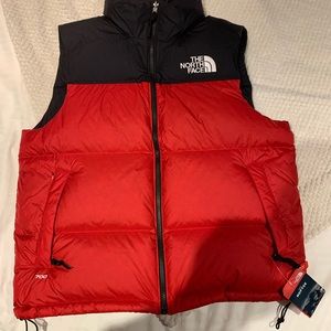 The North Face black and red vest